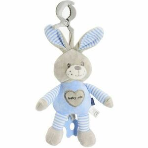 BABY MIX KRÁLÍK Plyšová hračka s klipem, šedá, velikost obraz