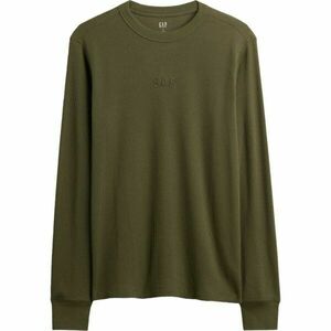 GAP V-FRCH LS WAFFLE MINI LOGO CREW Pánské tričko, khaki, velikost obraz