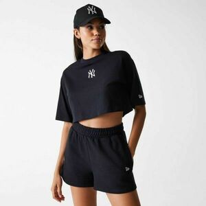 New Era NEW YORK YANKEES LEAGUE ESSENTIAL MIDI CROP Dámské triko, černá, velikost obraz