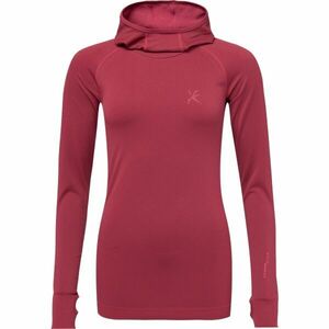 Klimatex HERRON SEAMLESS Dámský bezešvý pulovr s kapucí, vínová, velikost obraz