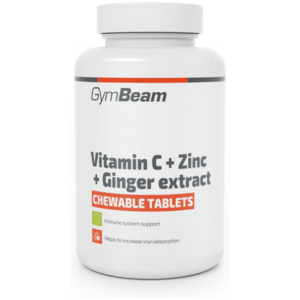 GymBeam CHEWABLE VITAMIN C + ZINC + GINGER EXTRACT - 90 TAB Vitamín, , velikost obraz
