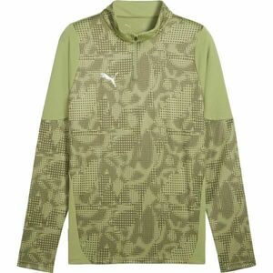 Puma TEAMCUP TRAINING 1/4 ZIP TOP Pánská sportovní mikina, zelená, velikost obraz