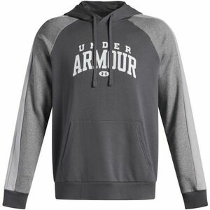 Under Armour RIVAL FLEECE COLORBLOCK Pánská mikina, tmavě šedá, velikost M obraz
