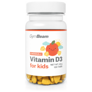 GymBeam ŽVÝKACÍ VITAMIN D3 - 120 TAB - POMERANČ Vitamíny pro děti, , velikost obraz