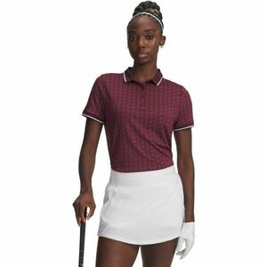 Under Armour DRIVE JACQUARD POLO Dámské triko na golf, vínová, velikost S obraz