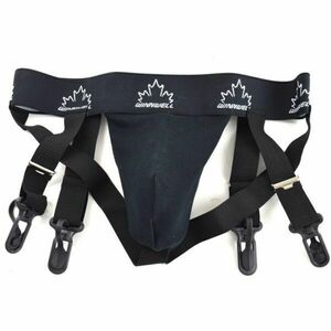 WINNWELL HOKEJOVÝ SUSPENZOR S PODVAZKY BLACK SR Sportovní suspenzor, černá, velikost obraz