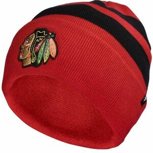 FANATICS CHICAGO BLACKHAWKS SWIPE CUFFED BEANIE Čepice, červená, velikost obraz