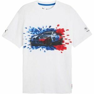Puma BMW M MOTORSPORT GRAPHIC TEE MONO Pánské triko, bílá, velikost obraz