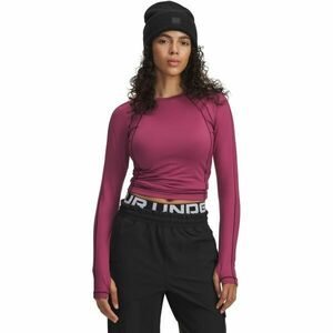 Under Armour COLDGEAR TEXTURED CREW Dámské triko s dlouhým rukávem, vínová, velikost M obraz