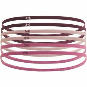 Under Armour MINI ELASTIC 6PK Dámské čelenky, vínová, velikost obraz
