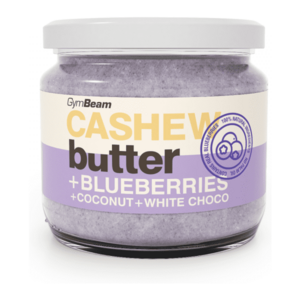 GymBeam KEŠU MÁSLO KOKOS + BÍLÁ ČOKOLÁDA + BORŮVKA Ořechové máslo, , velikost obraz