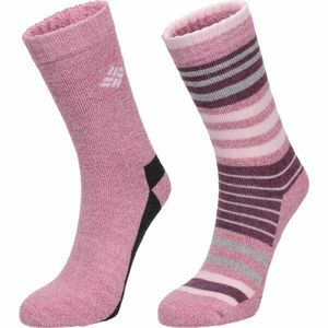 Columbia 2PP MOISTURE CONTROL STRIPE CREW Dámské ponožky, růžová, velikost obraz