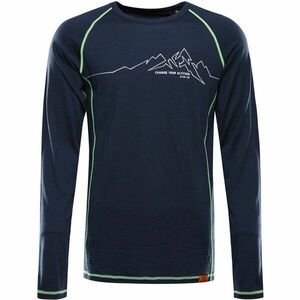 ALPINE PRO MEREN Pánské merino triko, tmavě modrá, velikost obraz