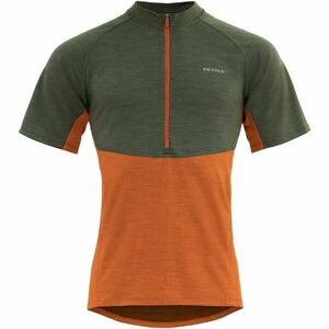 Devold STANDAL MERINO TEE ZIP NECK Pánské cyklistické triko, oranžová, velikost obraz