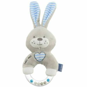 BABY MIX KRÁLÍK Plyšové chrastítko, šedá, velikost obraz