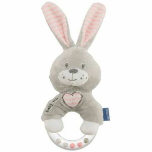 BABY MIX KRÁLÍK Plyšové chrastítko, šedá, velikost obraz