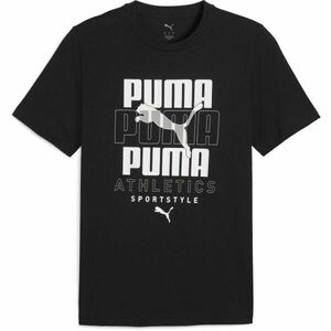 Puma GRAPHIC STACKED TEE Pánské triko, černá, velikost obraz