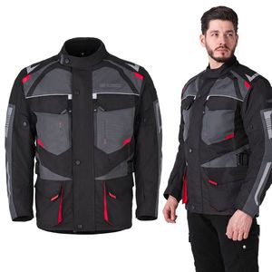 Pánská moto bunda W-TEC Burdys Evo černo-šedo-červená 6XL obraz