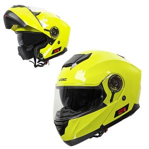 Výklopná moto přilba W-TEC Cullo fluo žlutá XXL (63-64) obraz