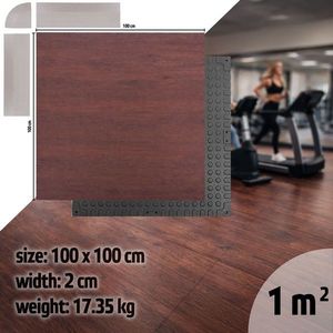 Zátěžová podložka inSPORTline Luxteko Waffle 100x100x2 cm dřevo obraz