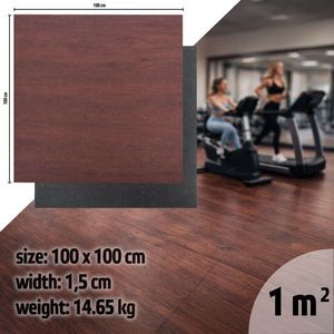 Zátěžová podložka inSPORTline Luxteko Flat 100x100x1, 5 cm dřevo obraz