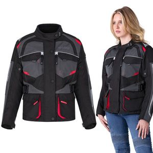 Dámská moto bunda W-TEC Radana černo-šedo-červená 3XL obraz