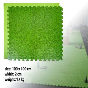 Puzzle tatami podložka inSPORTline Zemalpro 100x100x2 cm motiv trávníku obraz