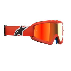 Dětské motokrosové brýle Alpinestars Vision Mirror Youth Corp oranžová, zrcadlové červené plexi obraz