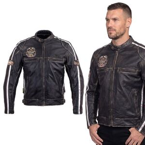 Pánská kožená moto bunda W-TEC Sheawen Vintage černá 6XL obraz