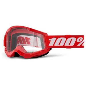 Juniorské motokrosové brýle 100% Strata 2 Junior červená, čiré plexi obraz
