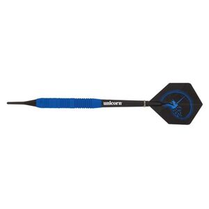 Šipky Unicorn Core Plus Rubberised Brass Blue 3ks 18 g obraz