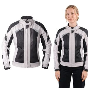 Dámská letní textilní moto bunda BOS Aylin Silver Grey XL obraz