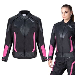 Dámská moto bunda W-TEC Durmana černo-růžová XXL obraz