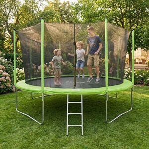 Trampolíny s ochrannou sítí a schůdky obraz
