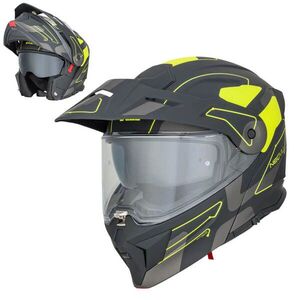 Výklopná moto přilba 3v1 W-TEC Neovu Graphic černá-fluo XXL (63) obraz