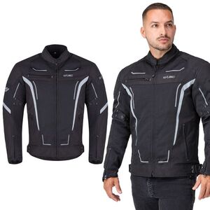 Letní pánská moto bunda W-TEC Mirelio černo-šedá 6XL obraz