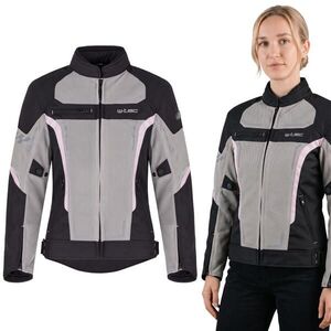 Letní dámská moto bunda W-TEC Mirelia černo-šedo-růžová 4XL obraz