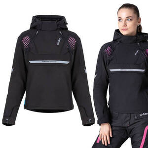 Dámská softshellová moto bunda W-TEC Annorack Lady černo-růžová 4XL obraz