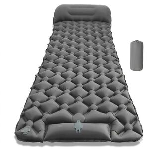 Nafukovací karimatka s integrovanou pumpou inSPORTline Soultea 190x60x6 cm šedá obraz