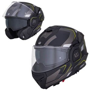 Překlopná moto přilba W-TEC Zoroz P/J Matt Black-Fluo Yellow XXL (63) obraz