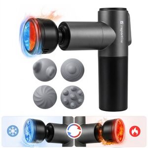 Masážní pistole s hřejivým/chladivým nástavcem inSPORTline IceBlaze • 2400 mAh • 1600-2800 rpm • až 6 mm obraz