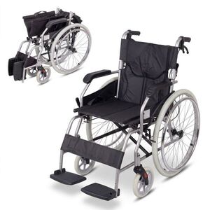 Mechanický skládací invalidní vozík inSPORTline Jakesully odlehčený se světlými koly • 13kg • do 100kg obraz