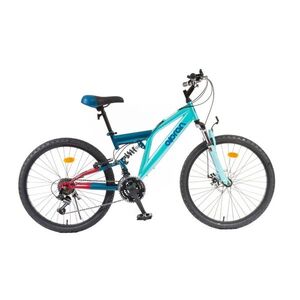Odlehčené juniorské celoodpružené kolo Olpran Culex 24" - model 2026 • 150-165 cm • 14, 6 kg 15" (150-165 cm) modrá/červená obraz