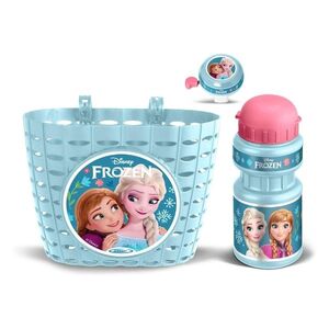 Cyklistická sada Frozen II (košík, láhev, zvonek) - světle modrá obraz