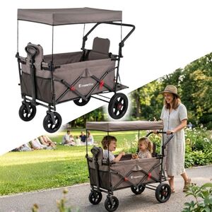Skládací transportní vozík inSPORTline StrollKidz s možností přepravy dětí obraz