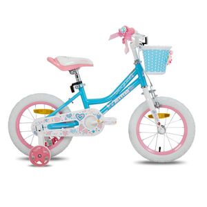 Dětské kolo Joystar Angel 14" s košíkem a kolečky • 91-119 cm modrá obraz