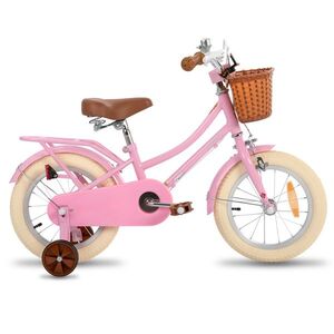 Dětské kolo Joystar Stitch 14" s košíkem a kolečky • 92-120 cm růžová obraz
