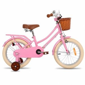 Dětské kolo Joystar Stitch 16" s košíkem a kolečky • 105-135 cm růžová obraz