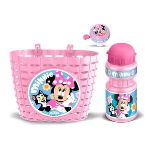 Cyklistická sada Minnie (košík, láhev, zvonek) - růžová obraz