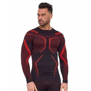 Pánské funkční triko Brubeck Dry s dlouhým rukávem LS1743M Black/Red XXL obraz